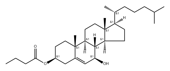 胆甾--5-烯-3,7-二醇-3-丁酸酯 结构式