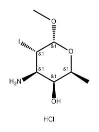 α-L-Galactopyranoside, methyl 3-amino-2,3,6-trideoxy-2-iodo-, hydrochloride (1:1) Structure