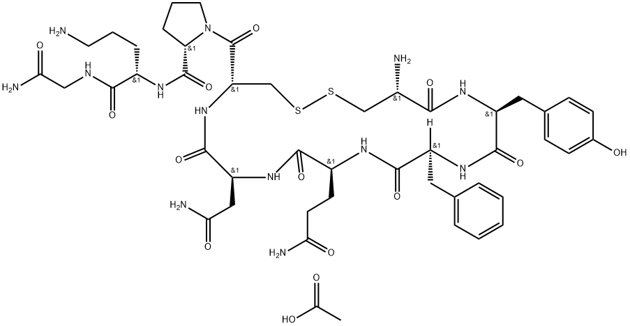 Ornipressin Acetate Structure