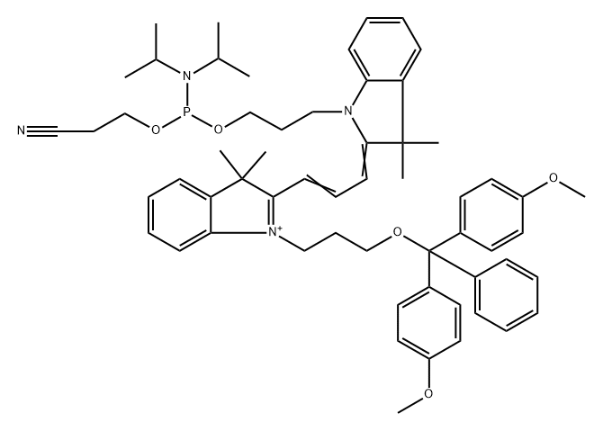 Cy3 MMTr CE Phosphoramidite Structure