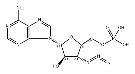 9-(3'-azido-3'-deoxyxylofuranosyl)adenine 5'-monophosphate Structure