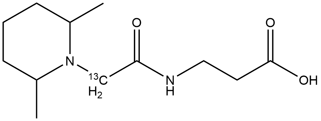 3-(2-(2,6-dimethylpiperidin-1-yl)acetamido-2-13C-2-13C)propanoic acid Structure