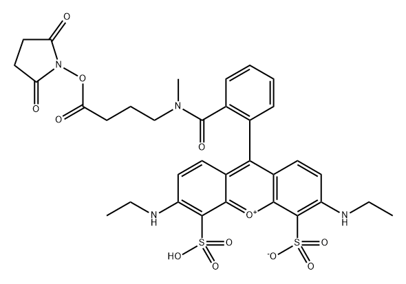 924660-19-5 Xanthylium, 9-[2-[[[4-[(2,5-dioxo-1-pyrrolidinyl)oxy]-4-oxobutyl]methylamino]carbonyl]phenyl]-3,6-bis(ethylamino)-4,5-disulfo-, inner salt
