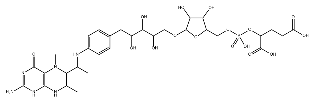 5-メチルテトラヒドロメタノプテリン 化学構造式