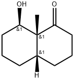 1(2H)-Naphthalenone, octahydro-8-hydroxy-8a-methyl-, (4aalpha,8alpha,8 aalpha)- Struktur