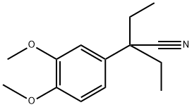 Benzeneacetonitrile, α,α-diethyl-3,4-dimethoxy- 化学構造式