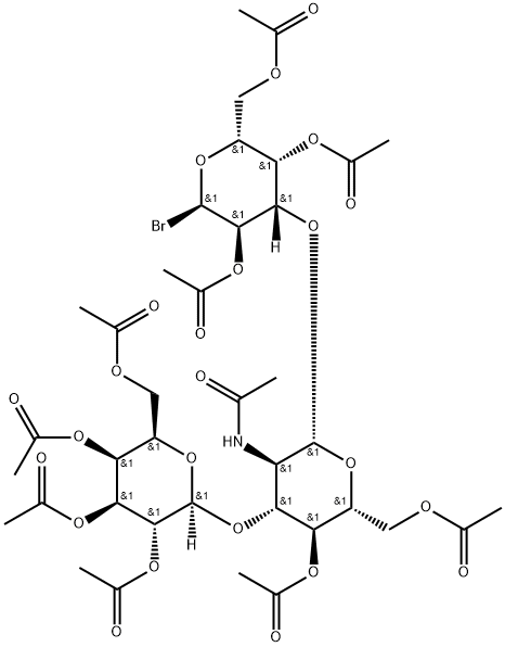 3-O-(2-acetamido-4,6-di-O-acetyl-2-deoxy-3-O-(2,3,4,6-tetra-O-acetyl-beta-galactopyranosyl)-beta-glucopyranosyl)-2,4,6-tri-O-acetyl-alpha-galactopyranosyl bromide Structure