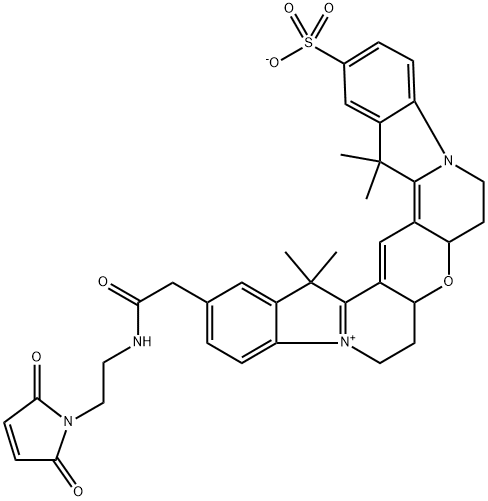 5'',6'':3',4']dipyrido[1,2-a:1',2'-a']diindol-5-ium, 2-[2-[[2-(2,5-dihydro-2,5-dioxo-1H-pyrrol-1-yl)ethyl]amino]-2-oxoethyl]-6,7,7a,8a,9,10,16,18-octahydro-16,16,18,18-tetramethyl-14-sulfo-, inner salt Structure