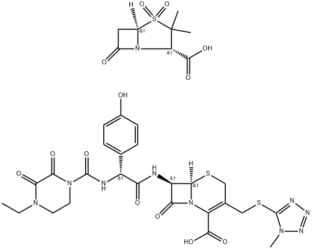 スルバクタムナトリウム/セホペラゾンナトリウム,(1:1) 化学構造式