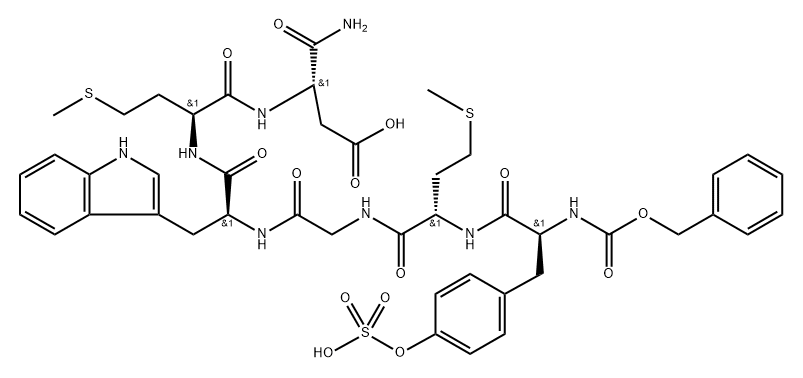 cholecystokinin (27-32) amide, benzoyloxycarbonyl- Structure