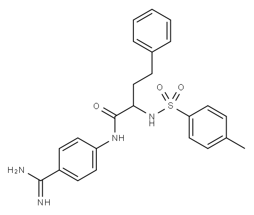 2-tosylamino-4-phenylbutyryl-4-amidinoanilide 结构式