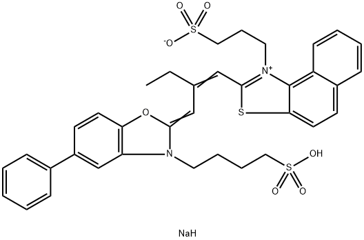 2-[2-[[5-Phenyl-3-(4-sulfobutyl)-2(3H)-benzoxazolylidene]methyl]-1-butenyl]-1-(3-sulfopropyl)-naphtho[1,2-d] thiazolium,inner salt,sodium salt Struktur