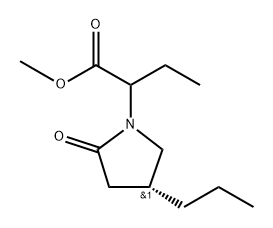 1-Pyrrolidineacetic acid, α-ethyl-2-oxo-4-propyl-, methyl ester, (4R)- Structure