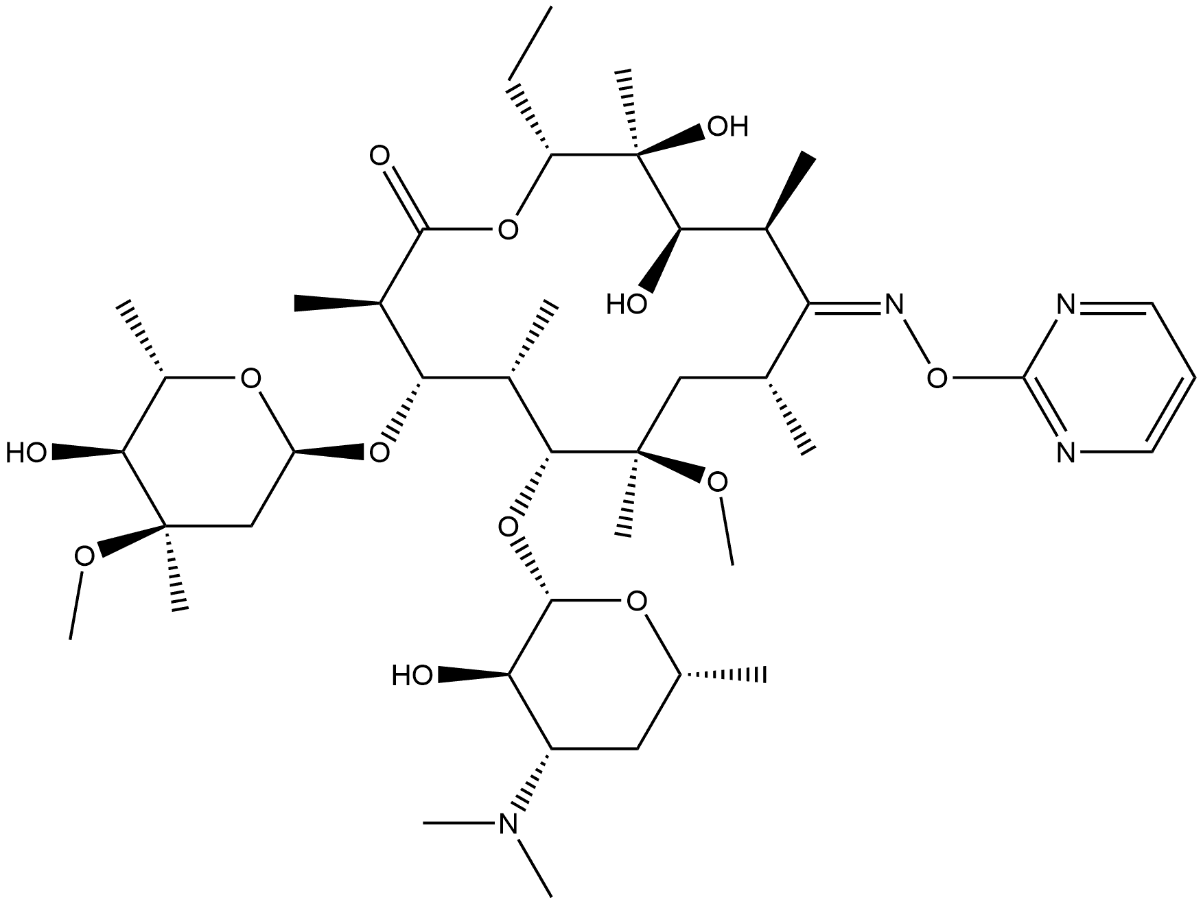 Erythromycin, 6-O-methyl-, 9-(O-2-pyrimidinyloxime), (9E)-