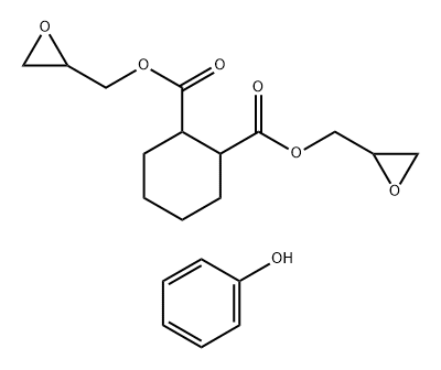 1,2-Cyclohexanedicarboxylic acid, bis(oxiranylmethyl) ester, reaction products with phenol bromo derivs. Struktur