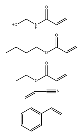 2-Propenoic acid, butyl ester, polymer with ethenylbenzene, ethyl 2-propenoate, N-(hydroxymethyl)-2-propenamide and 2-propenenitrile (9Ci)|丁基-2-丙烯酸酯和乙烯基苯,乙基-2-丙烯酸酯,N-(羟甲基)-2-丙烯胺及2-丙烯腈的聚合物(9CI)