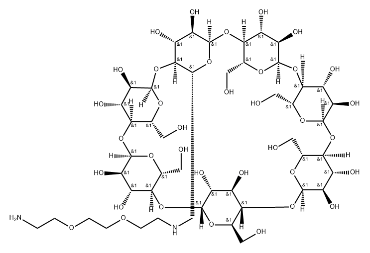 NH2-PEG3-NH-BETA-CYCLODEXTRIN 结构式
