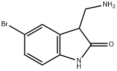 3-(aminomethyl)-5-bromo-2,3-dihydro-1H-indol-2-one Struktur