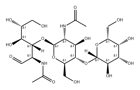 galactopyranosyl(1-4)acetylglucosaminyl(1-3)acetylgalactosamine 结构式