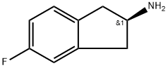 1H-INDEN-2-AMINE, 5-FLUORO-2,3-DIHYDRO-, (2R), 934960-09-5, 结构式