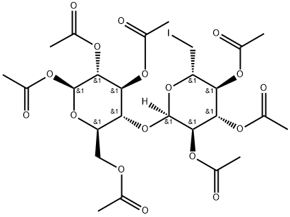 4-O-(2,3,4-Tri-O-acetyl-6-deoxy-6-iodo-α-D-glucopyranosyl)-β-D-glucopyranose 1,2,3,6-Tetraacetate Structure