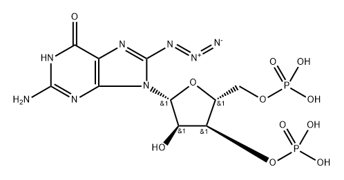 8-azidoguanosine-3',5'-diphosphate Structure