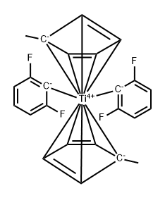 Titanium, bis(2,6-difluorophenyl)bis(1,2,3,4,5-.eta.)-1-methyl-2,4-cyclopentadien-1-yl- 结构式
