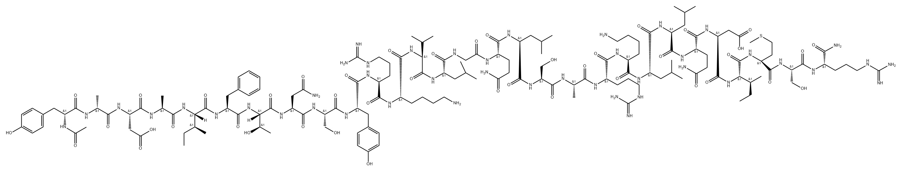 somatotropin rleasing hormone (1-29)amide, N-acetyl-Tyr(1),Ala(2)- Structure