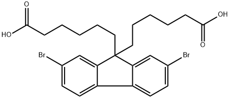 6,6'-(2,7-dibromo-9H-fluorene-9,9-diyl)dihexanoic acid Structure