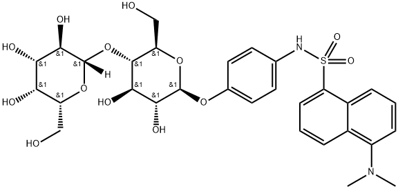 N-(5-dimethylaminonaphthalene-1-sulfonyl)-4-aminophenyl-beta-lactoside Structure