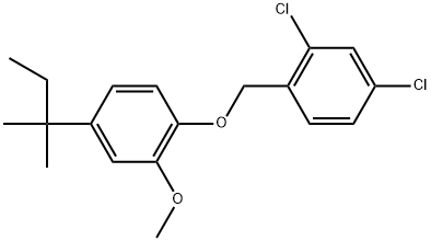 Benzene, 1-[(2,4-dichlorobenzyl)oxy]-2-methoxy-4-tert-pentyl- Structure