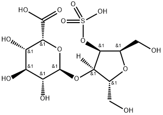 O-(alpha-idopyranosyluronic acid)-(1-3)-2,5-anhydroalditol-4-sulfate Struktur