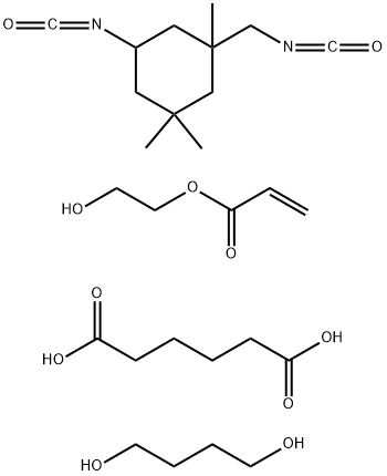 Hexanedioic acid, polymer with 1,4-butanediol, 2-hydroxyethyl 2-propenoate and 5-isocyanato-1-(isocyanatomethyl)-1,3,3-trimethylcyclohexane Struktur