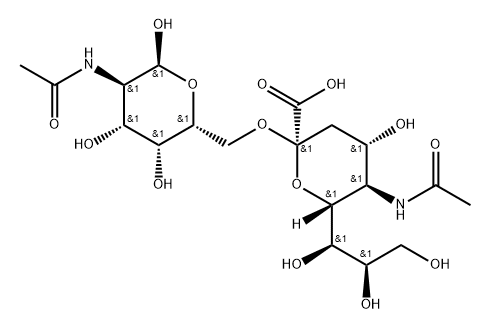2-acetaMido-2-deoxy-6-O-Sialyl-D-galactopyranoside (Sia--2,6-GalNAc) 化学構造式