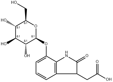 7-hydroxy-2-oxoindole-3-acetic acid 7'-O-glucopyranoside Structure