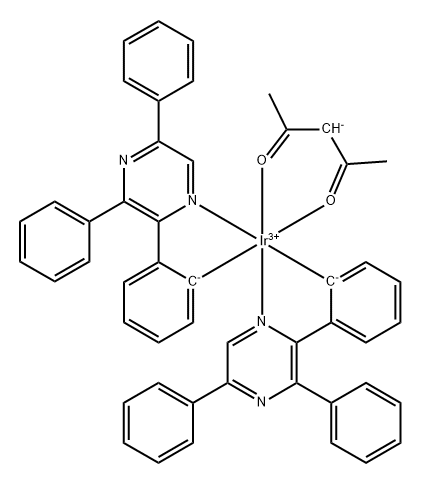 (乙酰基丙酮)二(2,3,5-三苯基吡嗪基)铱(III),950984-35-7,结构式