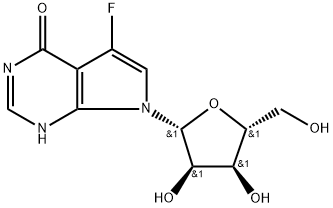 7-((2R,3R,4S,5R)-3,4-二羟基-5-(羟甲基)四氢呋喃-2-基)-5-氟-3H-吡咯并[2,3-D]嘧啶-4(7H)-酮, 952429-17-3, 结构式