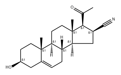 3β-Hydroxy-20-oxopregn-5-ene-16β-carbonitrile Structure