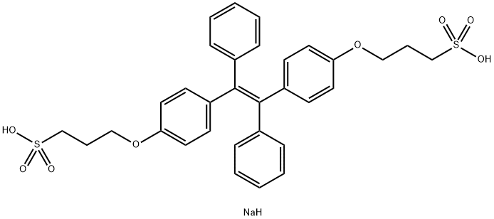 1-Propanesulfonic acid, 3,3'-[(1,2-diphenyl-1,2-ethenediyl)bis(4,1-phenyleneoxy)]bis-, sodiuM salt (1:2) Structure