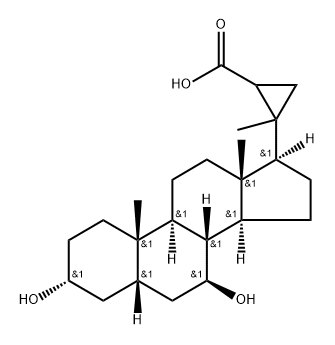 3,7-dihydroxy-20,22-methylenecholan-23-oic acid Structure