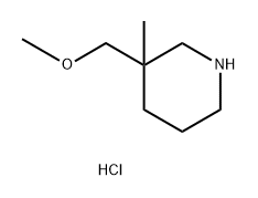 3-(甲氧基甲基)-3-甲基哌啶盐酸盐 结构式