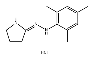 2H-Pyrrole, 3,4-dihydro-5-[2-(2,4,6-trimethylphenyl)hydrazinyl]-, hydrochloride (1:1) Structure