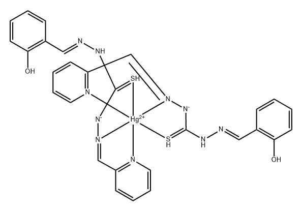 1-salicylidene-5-(2-pyridylmethylidene)isothiocarbonohydrazide-mercury (II) complex Struktur