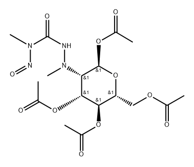2-amino-2-deoxy-N'-methyl-N'-nitrosoureido-1,3,4,6-tetra-O-acetylmannopyranose 结构式