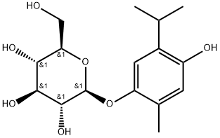 β-D-Glucopyranoside, 4-hydroxy-2-methyl-5-(1-methylethyl)phenyl,95645-52-6,结构式