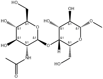 甲基4-O-(2-乙酰氨基-2-脱氧-Β-D-吡喃葡萄糖基)-Β-D--吡喃半乳糖苷 结构式