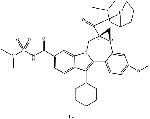 BECLABUVIR HYDROCHLORIDE, 958002-36-3, 结构式