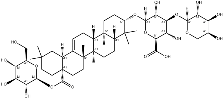 地肤子皂苷II 结构式
