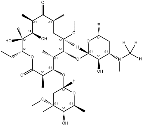 Clarithromycin-N-methyl-13C, d3 结构式