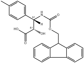 N-(9H-Fluoren-9-yl)MethOxy]Carbonyl (2S,3S)-3-Amino-2-hydroxy-3-(4-methyl-phenyl)propionic acid, 959576-02-4, 结构式